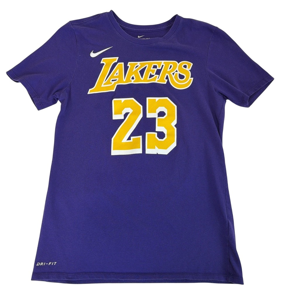 Nike Los Angeles Lakers Shirt Mens Small Purple‎ Short Sleeve Lebron James